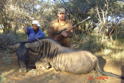 Cliff with Blue Wildebeest at Matoppi Game Farm - 375